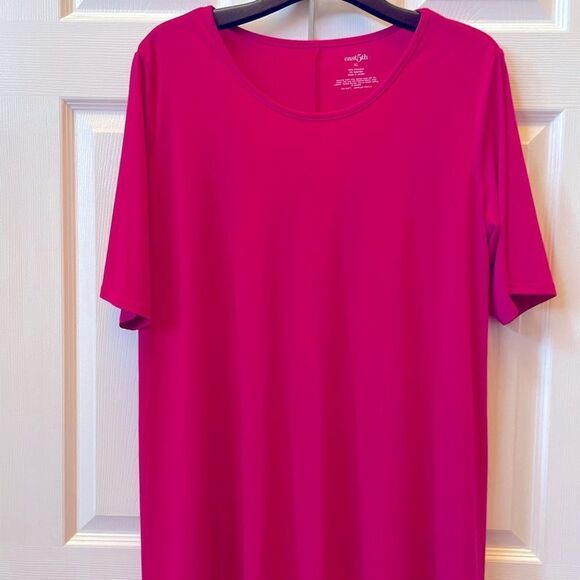 PINK SHORT SLEEVE HIGH LOW TOP SIZE XL BY EAST 5th - Picture 2 of 5